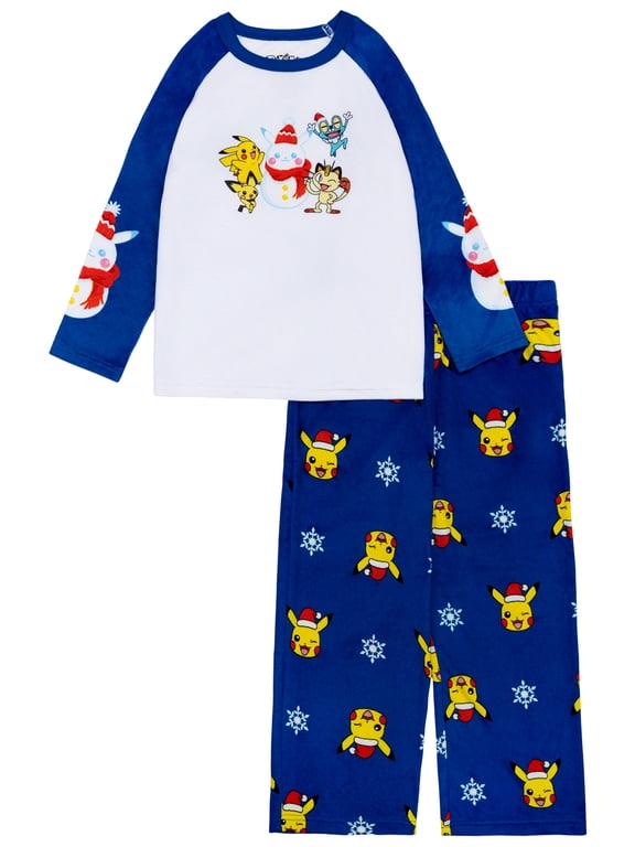Pokemon Boys Long Sleeve Top and Pant Pajama Set, 2-Piece, Sizes 4-12