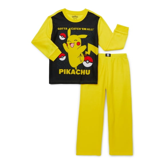 Pokemon Boys Long Sleeve Top and Pants Pajama Set, 2-Piece, Sizes 4-16