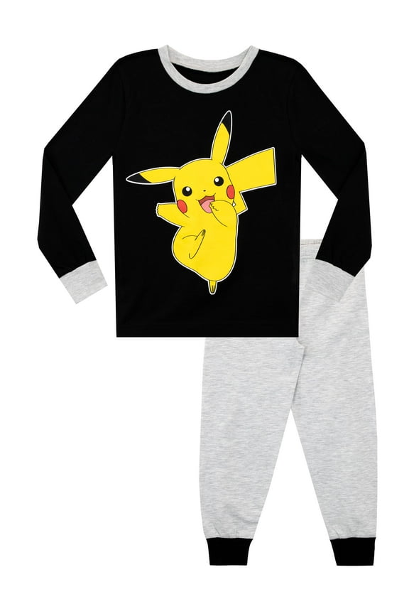 Pokemon Boys Long Sleeve and Leg Pajamas Sizes 5 - 12