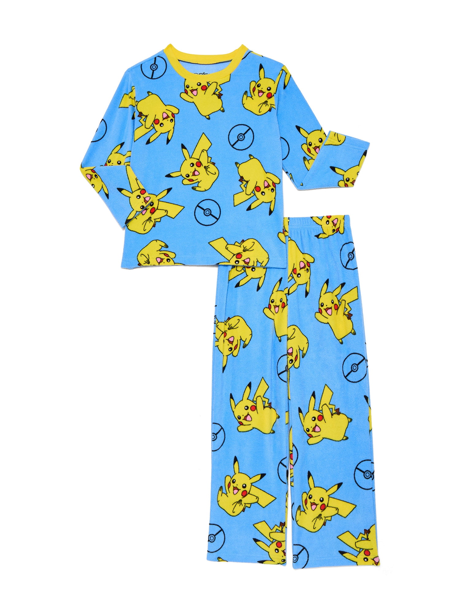 Pokemon Boys Holiday Long Sleeve Top and Pants Pajama Set, 2-Piece, Sizes 4-12