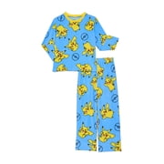 Pokemon Boys Holiday Long Sleeve Top and Pants Pajama Set, 2-Piece, Sizes 4-12
