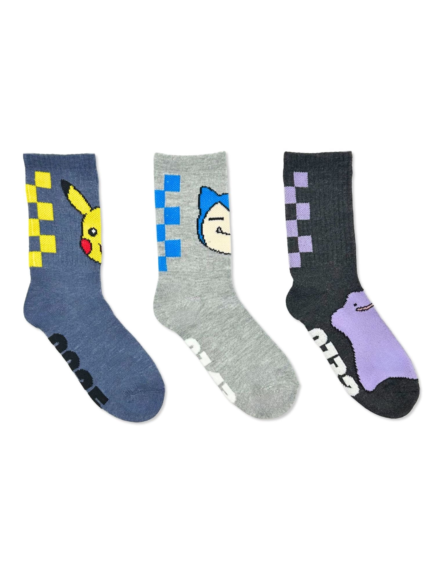Pokemon Boys Mid-Crew Socks, 3-Pack, Sizes S/M-M/L