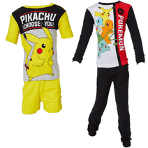 Pokemon Boys Pajama Set Pikachu Mix and Match Sleepwear for Kids Cotton 4 Piece, Sizes 4-10