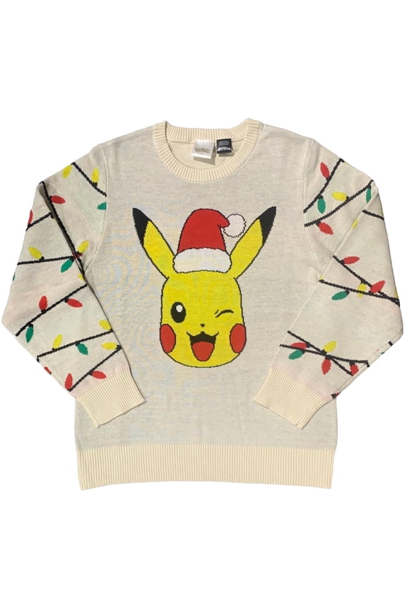 Pokemon Boys' Pikachu Holiday Lights Sweater, Sizes 4-18