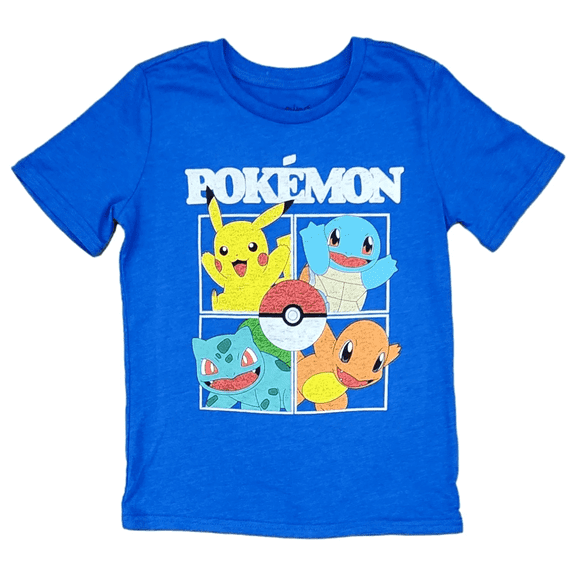Pokemon Boys Pikachu, Squirtle, Bulbasar, Charmander Starters T-Shirt