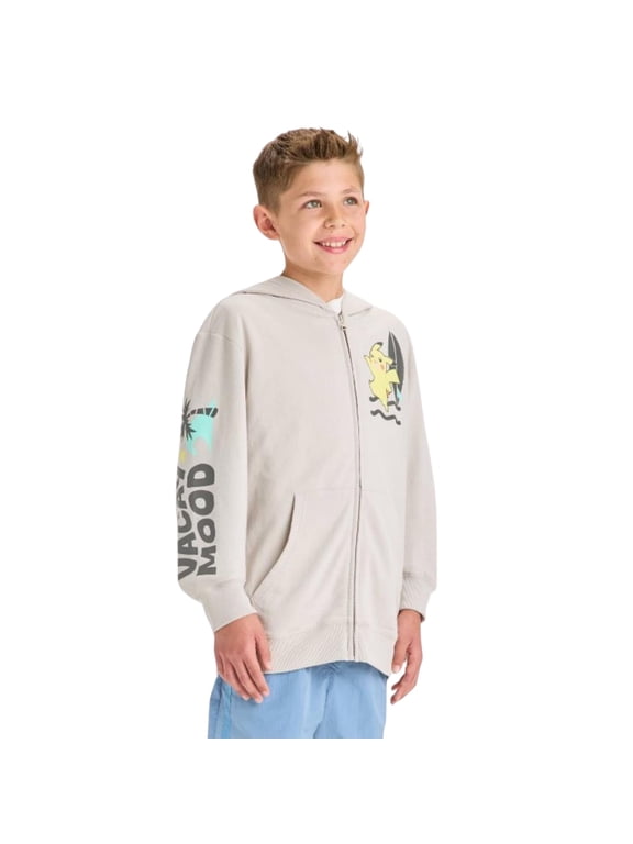 Pokemon Boys Pikachu Zip-Up Fleece Hoodie- Pokemon for Little and Big Boys Sizes XS-XL