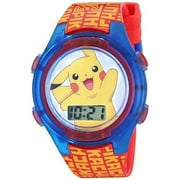 Pokemon Boys' Quartz Watch with Plastic Strap, Red, 18 (Model: POK4183AZ)