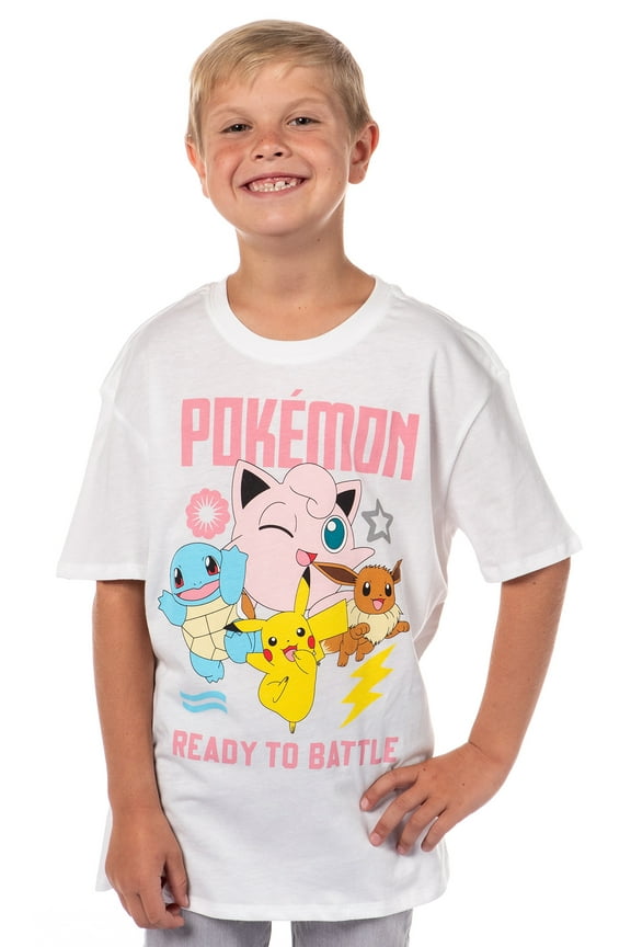 Pokemon Boys Ready to Battle Gen 1 Pokemon Character Kids T-Shirt