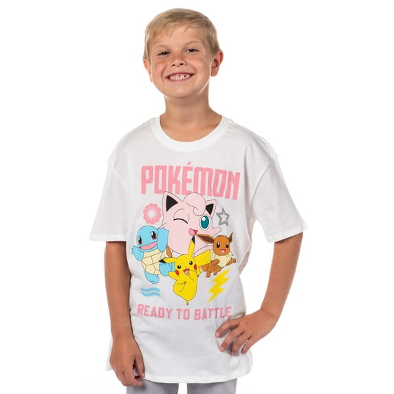 Pokemon Boys Ready to Battle Gen 1 Pokemon Character Kids T-Shirt