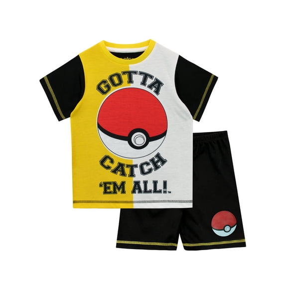 Pokemon Boys Short Sleeve Pajamas Sizes 6 - 13