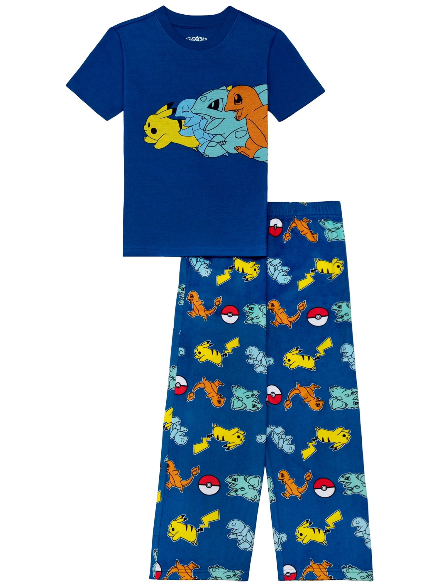 Pokemon Boys Short Sleeve Top and Pant Pajama Set, 2-Piece, Sizes 4-12