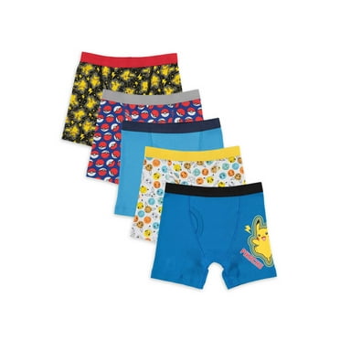 Pokemon Boys Underwear, 5 Pack Boxer Briefs Sizes 4-8