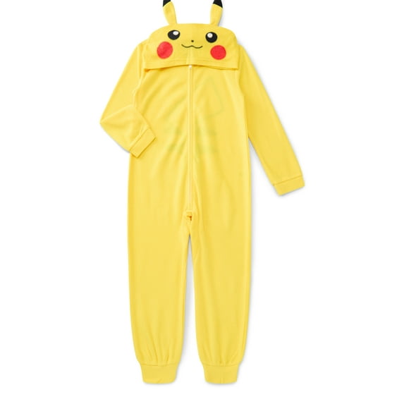 Pokémon Pikachu Boys Cosplay Union Suit with Hood, Sizes 4-12