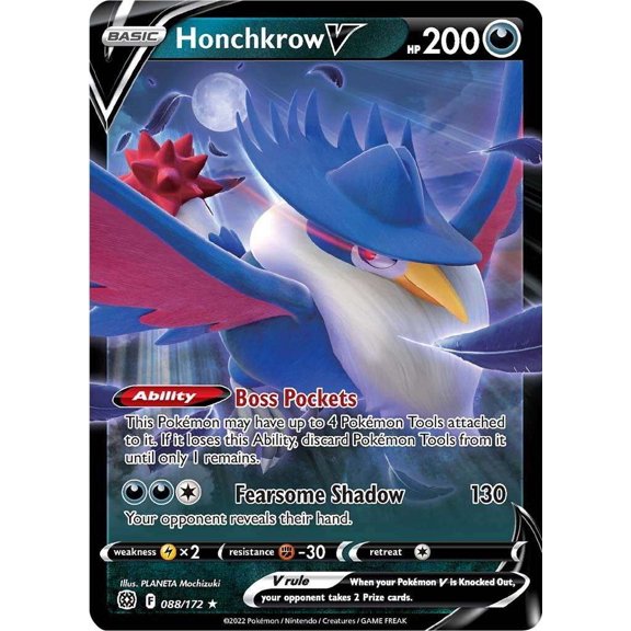 Pokemon Brilliant Stars Honchkrow V #88
