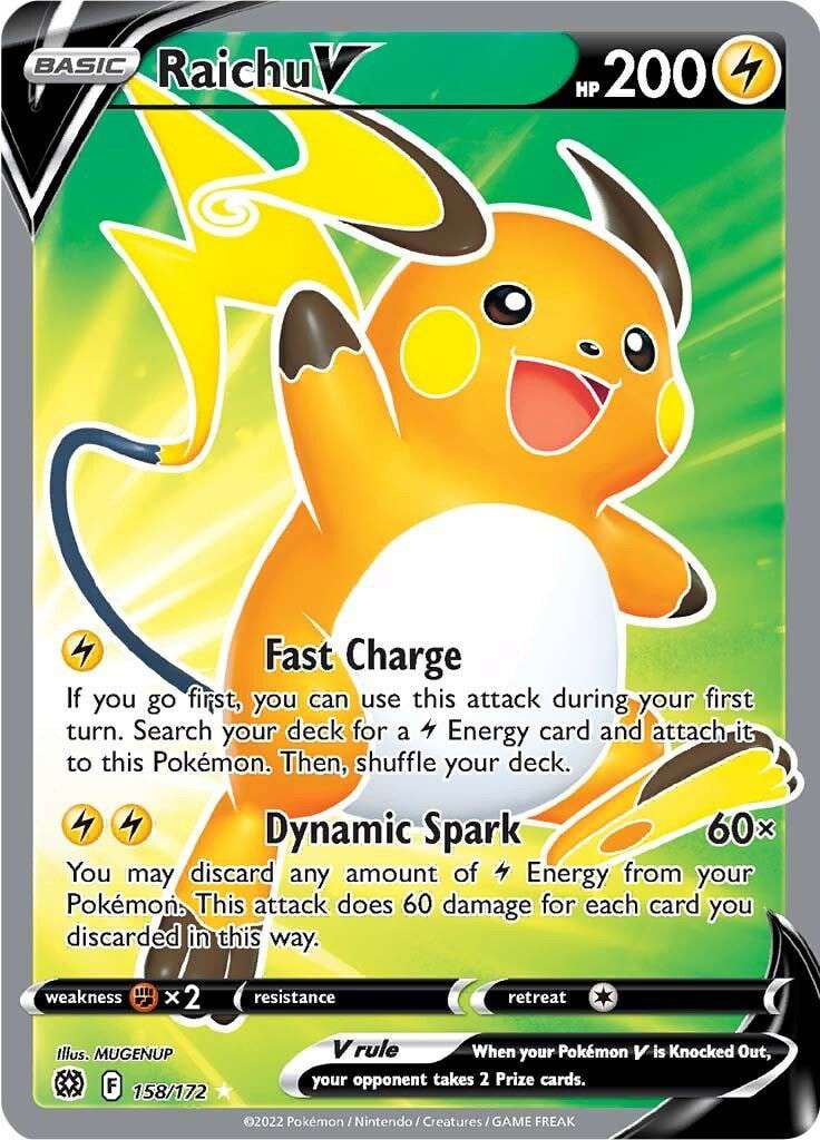 Pokemon Brilliant Stars Raichu V #158 (Full Art)
