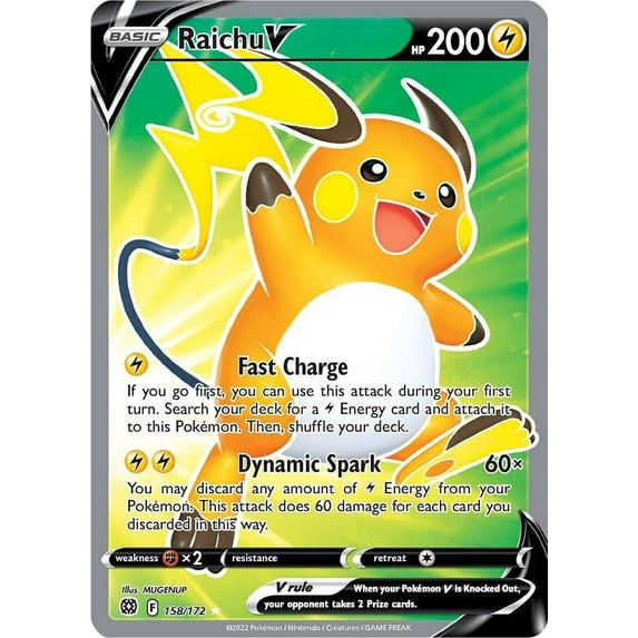 Pokemon Brilliant Stars Raichu V #158 (Full Art)