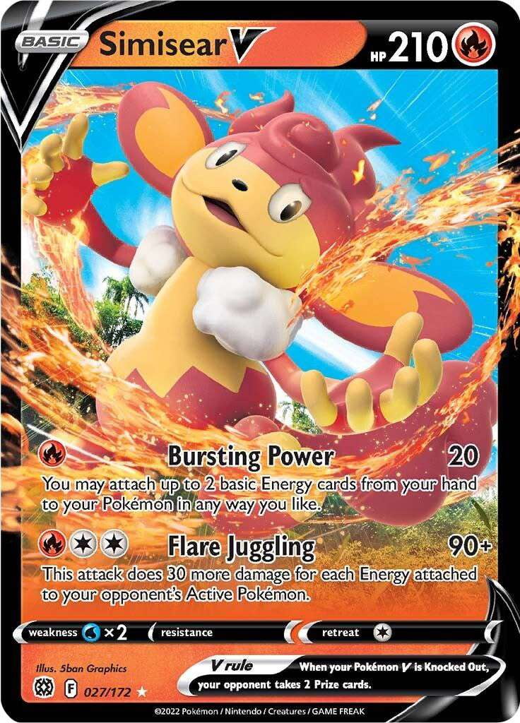 Pokemon Brilliant Stars Simisear V #27 - Walmart.com Pokemon Brilliant Stars Simisear V #27 - Walmart.com