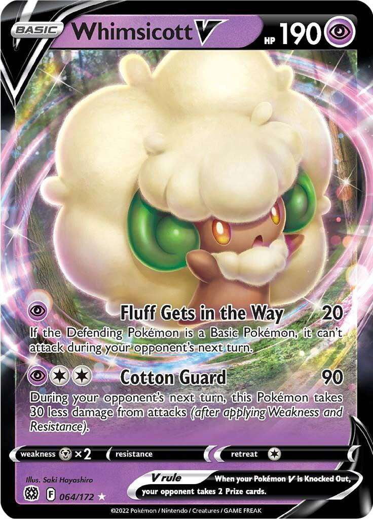 whimsicott pokemon card Pokemon Brilliant Stars Whimsicott V #64