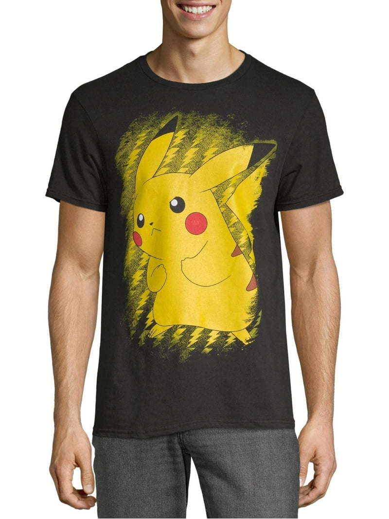 Pokemon Brushstroke Pikachu Apparel, Men's Graphic Crew Neck Short