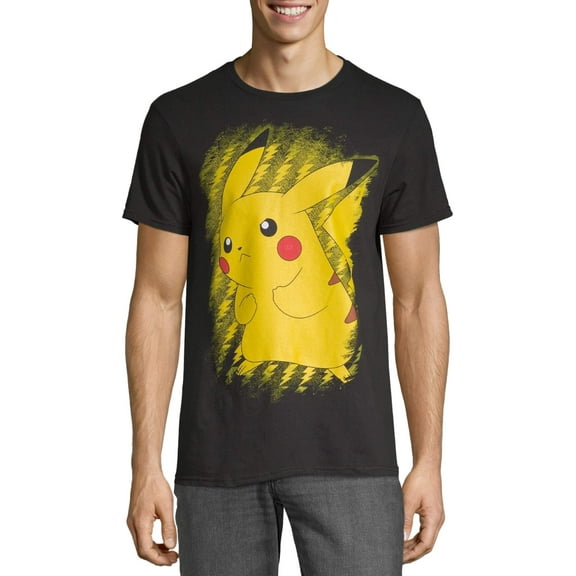 Pokemon Brushstroke Pikachu Apparel, Men's Graphic Crew Neck Short Sleeve T-Shirt, Sizes S-3XL (Men's & Big Men's)
