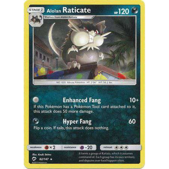 Pokemon Burning Shadows Alolan Raticate #82
