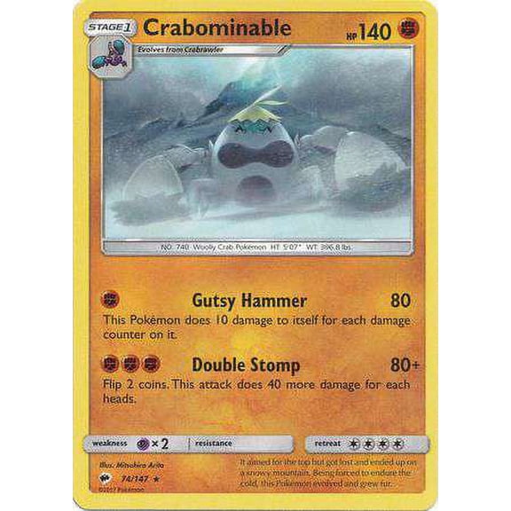 Pokemon Burning Shadows Crabominable #74