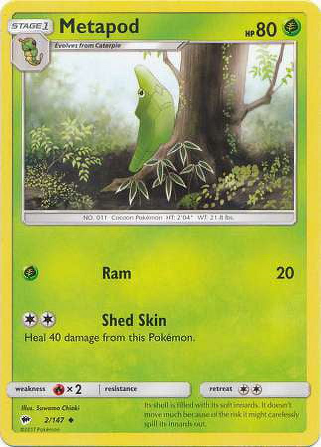 metapod pokemon card (46/102) [HeartGold SoulSilver]  Plug Card Number / Rarity Pokemon Burning Shadows Metapod #2