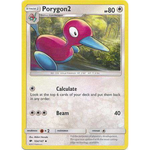 Pokemon Burning Shadows Porygon2 #104