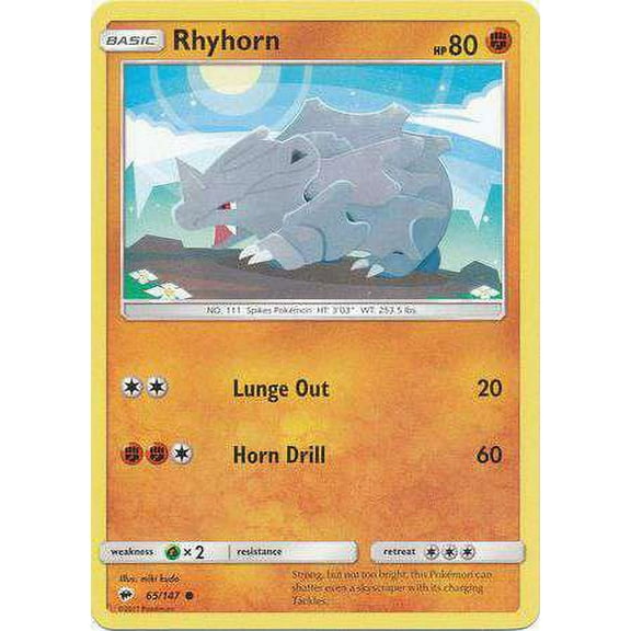 Pokemon Burning Shadows Rhyhorn #65