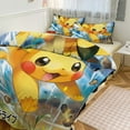Pokemon Card Reversible Comforter Sets Soft Warm Fluffy Bedding 3