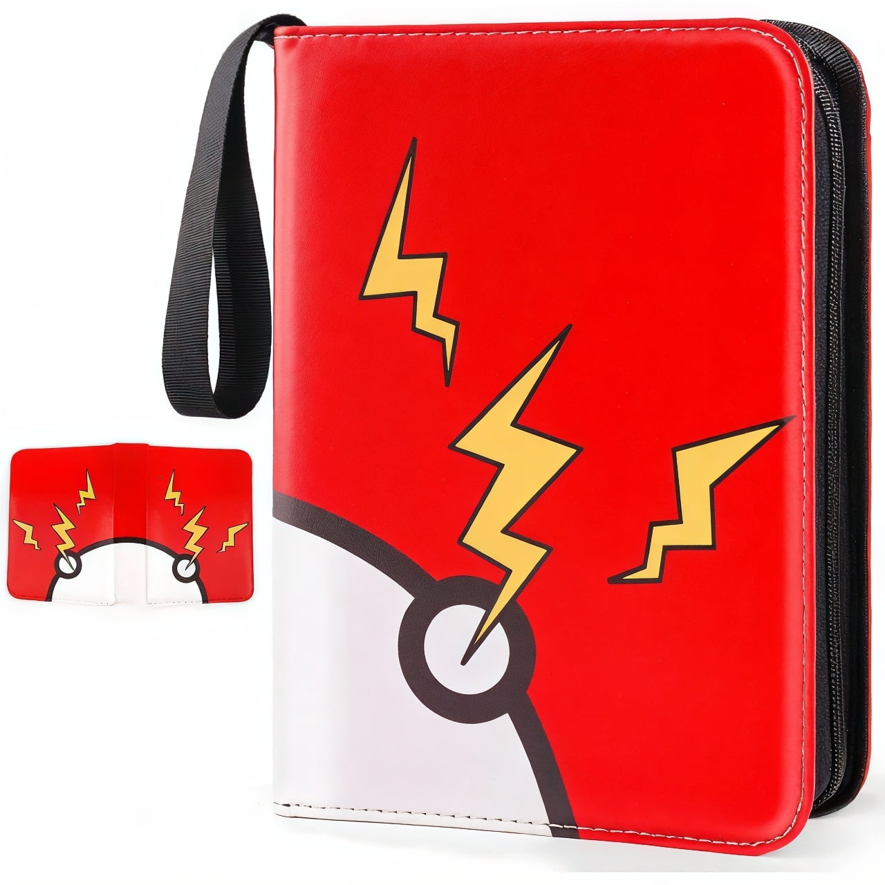 small pokemon card binder Pokemon Brown 4-Pocket Refillable Embossed PU Leather Trade Binders – Kado  Supplies main image 0