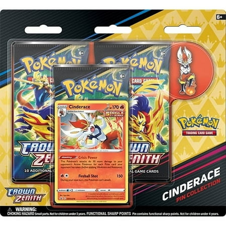 Crown Zenith Cinderace Promo Pokemon TCG Pin Collection Booster 3-Pack