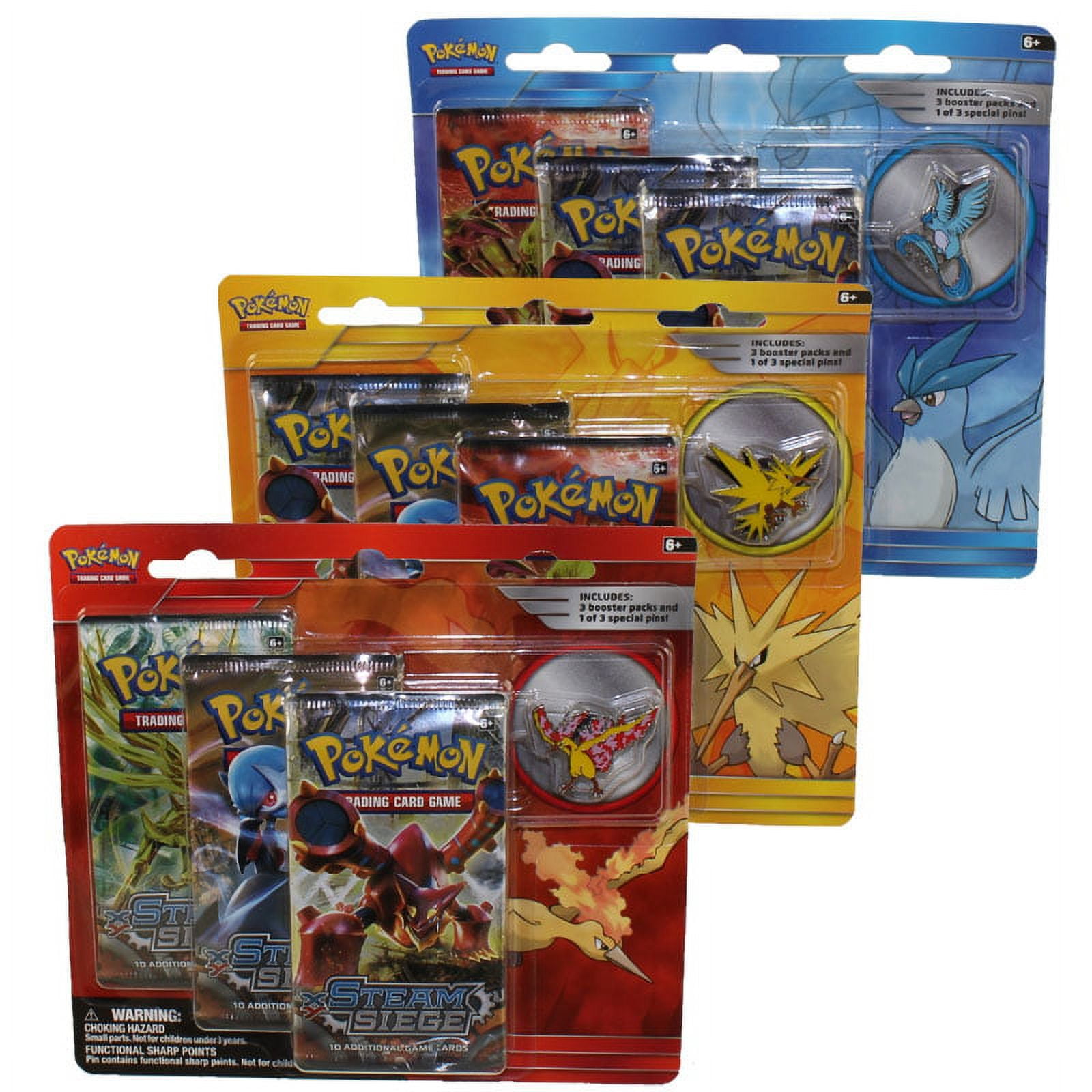 Articuno, Zapdos & Moltres Pokémon Pins (3-Pack)