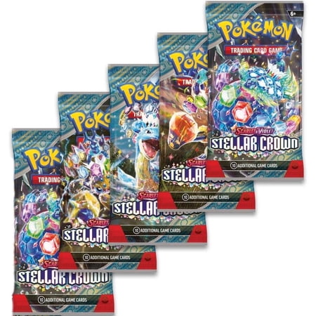 Pokemon Cards - Scarlet & Violet : Stellar Crown - BOOSTER PACKS [5 Pack Lot]
