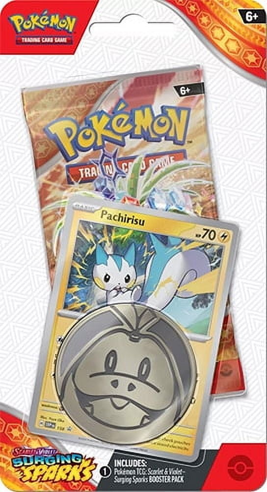 Pokemon Cards - Scarlet & Violet: Surging Sparks - PACHIRISU BLISTER PACK (1 Booster, Coin & Foil) - Walmart.com Pokemon Cards - Scarlet & Violet: Surging Sparks - PACHIRISU BLISTER PACK (1 Booster, Coin & Foil) - Walmart.com