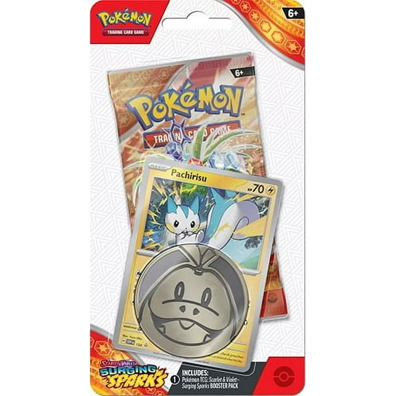 Pokemon Cards - Scarlet & Violet: Surging Sparks - PACHIRISU BLISTER PACK (1 Booster, Coin & Foil)