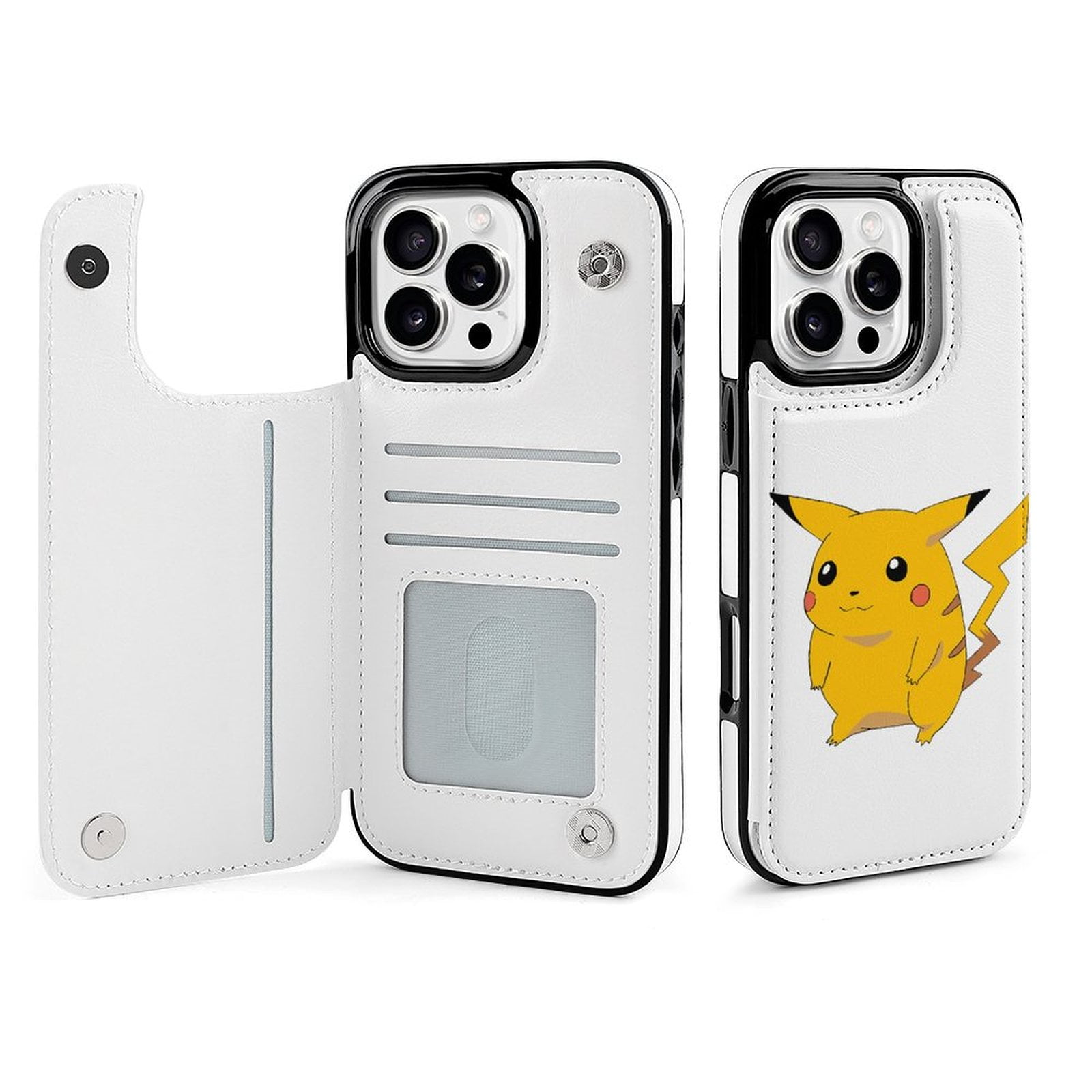 Pokemon Cartoon Leather Flip Cover with Card Slot Holder for - Main Image