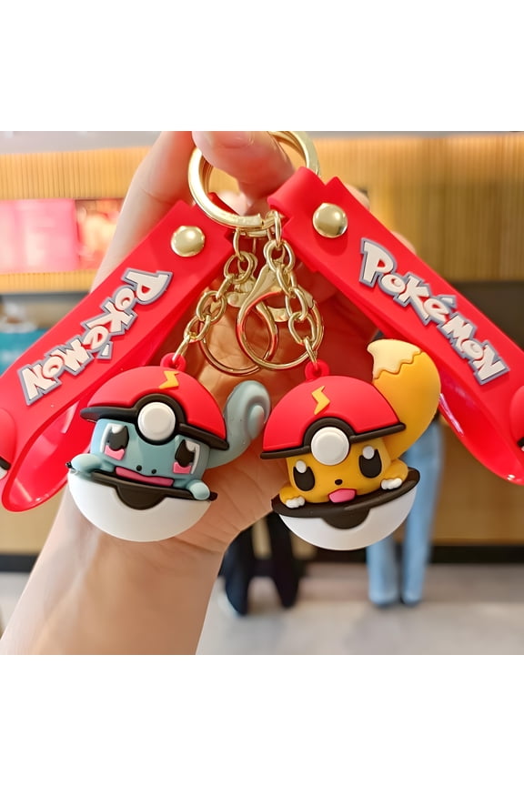 Pokemon Cartoon Modeling Keychain Ring Handbag Bag Pendant Couples Keychains Set Anime Key Chain