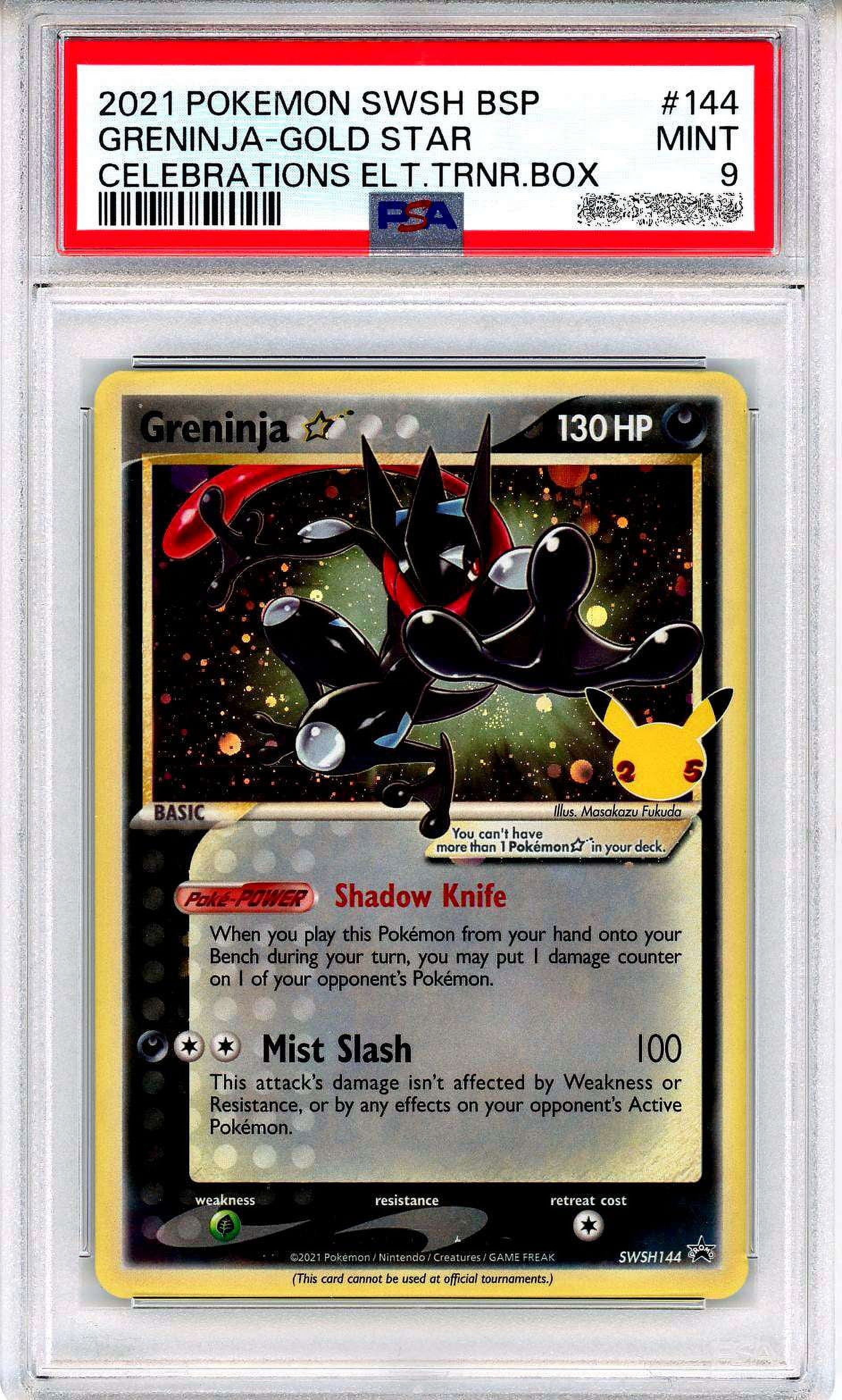 Pokemon Celebrations Greninja Star Foil Trading Card (PSA 9 Mint