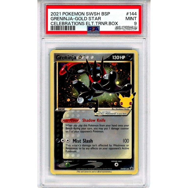 Pokemon Celebrations Greninja Star Foil Trading Card (PSA 9