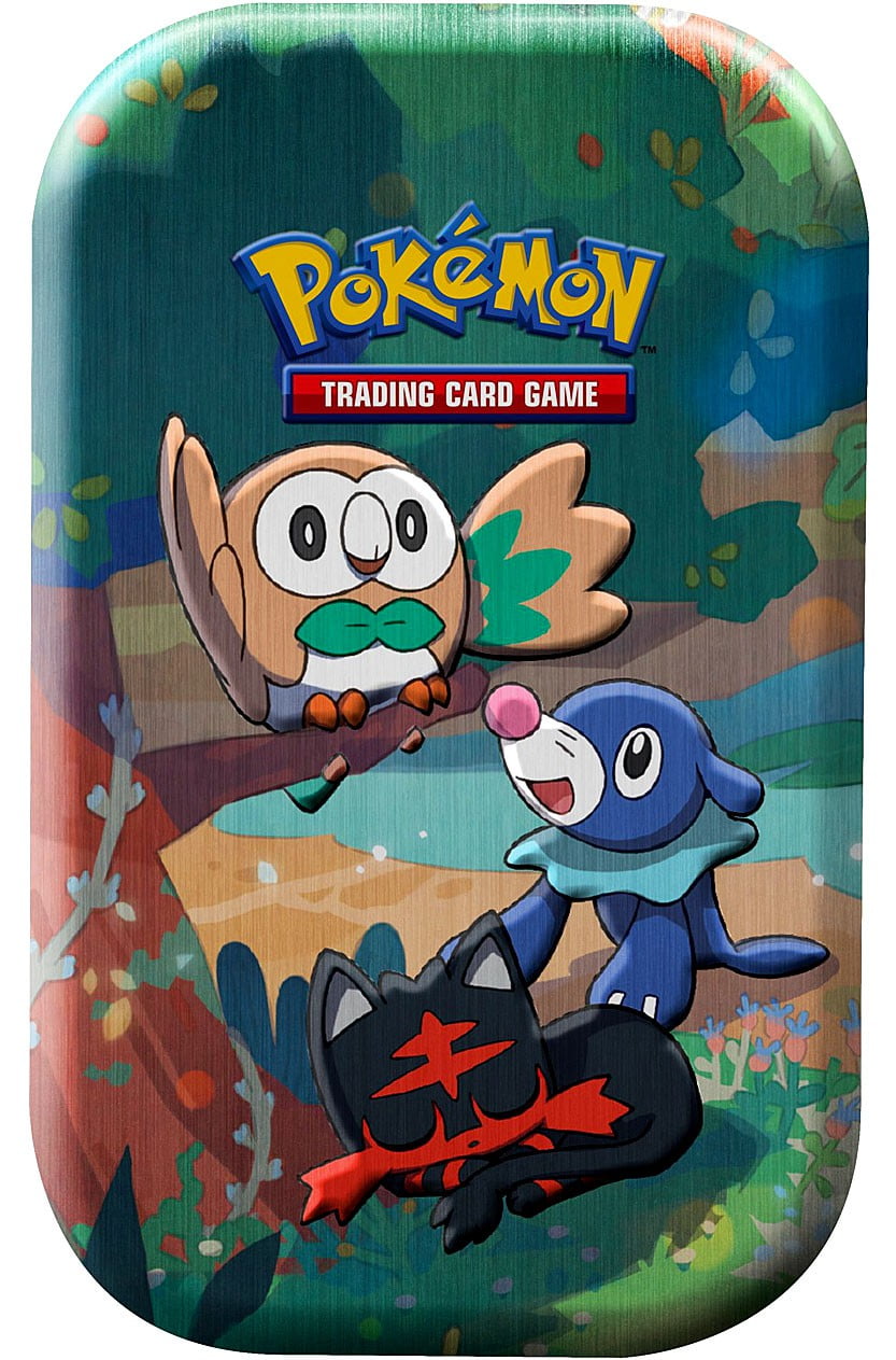 Pokemon Celebrations Rowlet, Litten & Popplio Mini Tin Set (2 Celebrations Booster Packs + 1 Additional Booster Pack & Coin)