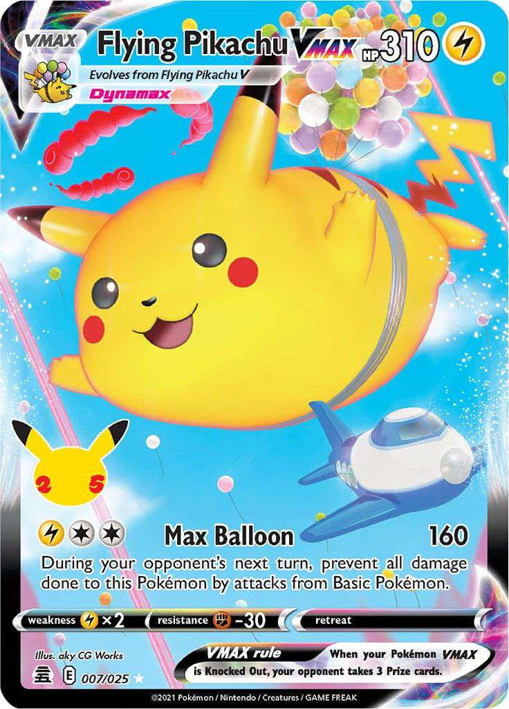 Pokemon Celebrations Ultra Rare Flying Pikachu VMAX #7 Pokemon Celebrations Ultra Rare Flying Pikachu VMAX #7