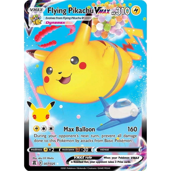 Pokemon Celebrations Ultra Rare Flying Pikachu VMAX #7