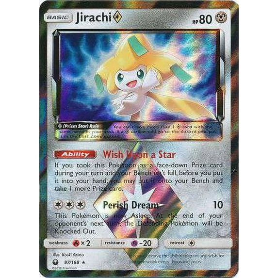 Pokemon Celestial Storm Rare Holo Jirachi Prism Star #97