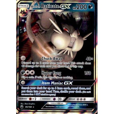 Pokemon Celestial Storm Ultra Rare Alolan Raticate-GX #85