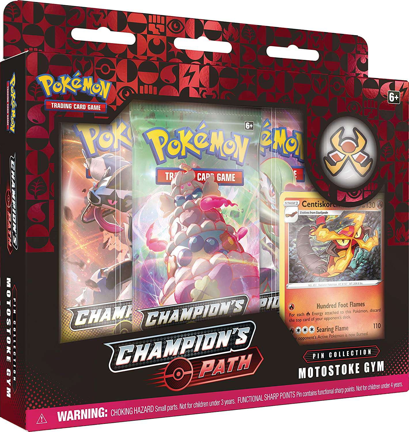 Pokemon Champion's Path Motostoke Gym Pin Collection (3 Booster Packs, Promo Card & Pin!)