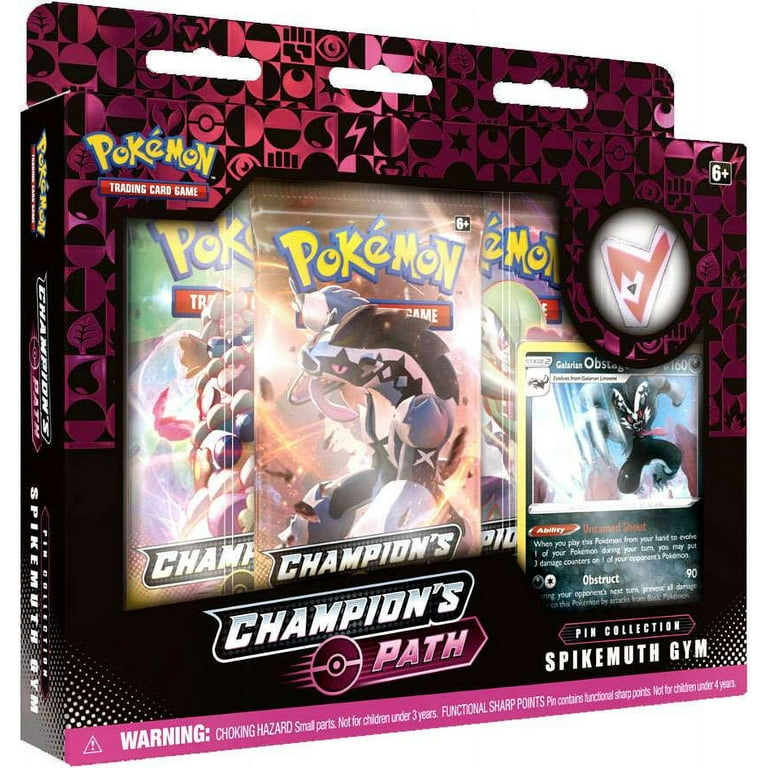 Pokemon Champion's Path Spikemuth Gym Pin Collection, 3 Booster Packs,  Galarian Obstagoon Promo Card - Walmart.com