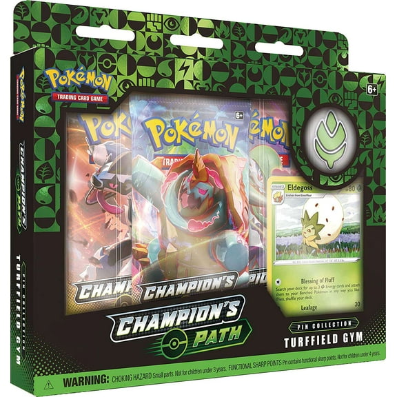 Pokemon Champion's Path Turffield Gym Pin Collection (3 Booster Packs, Promo Card & Pin!)