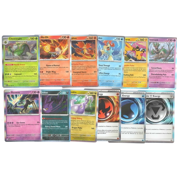 Pokemon - Chaos Rising - Complete Holo Rare 12 Card Lot - Ho-oh Chesnaught Ampharos