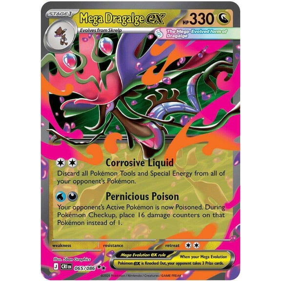 Pokemon Chaos Rising Double Rare Mega Dragalge ex #65